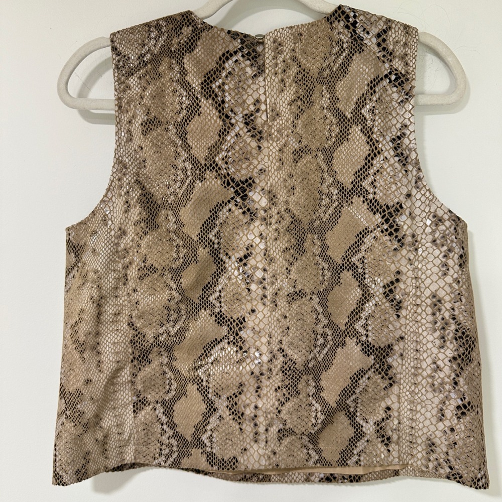 Melissa Nepton Snakeskin Print Sleeveless Shell Top Women Medium Animal - Picture 3 of 8